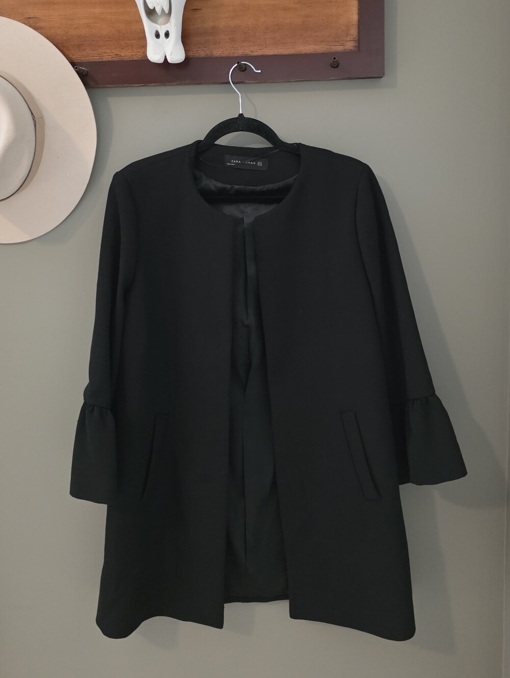 Zara Black Classic Minimalist Blazer Jacker Size XL